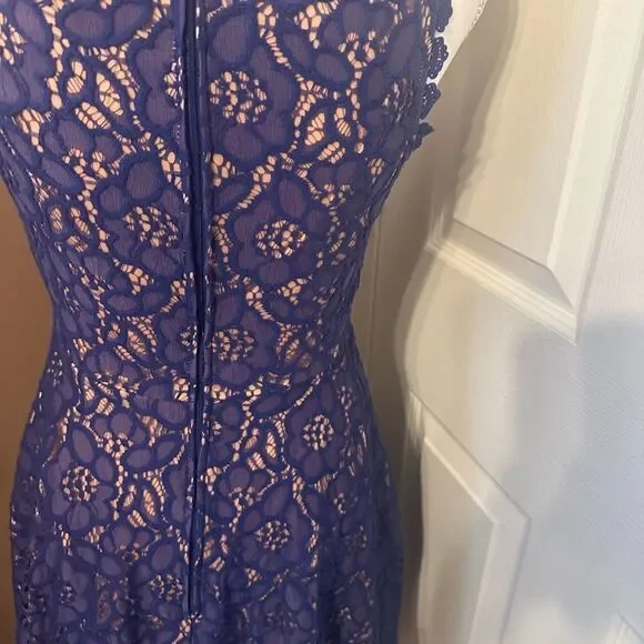 City Studio Elegant Blue Lace Dress Size 7 like new - Picture 6 of 7